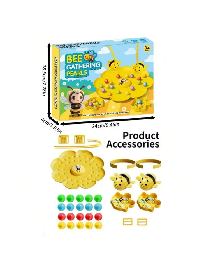 1 ensemble de jouets de jeu de société mignons en forme d'abeille