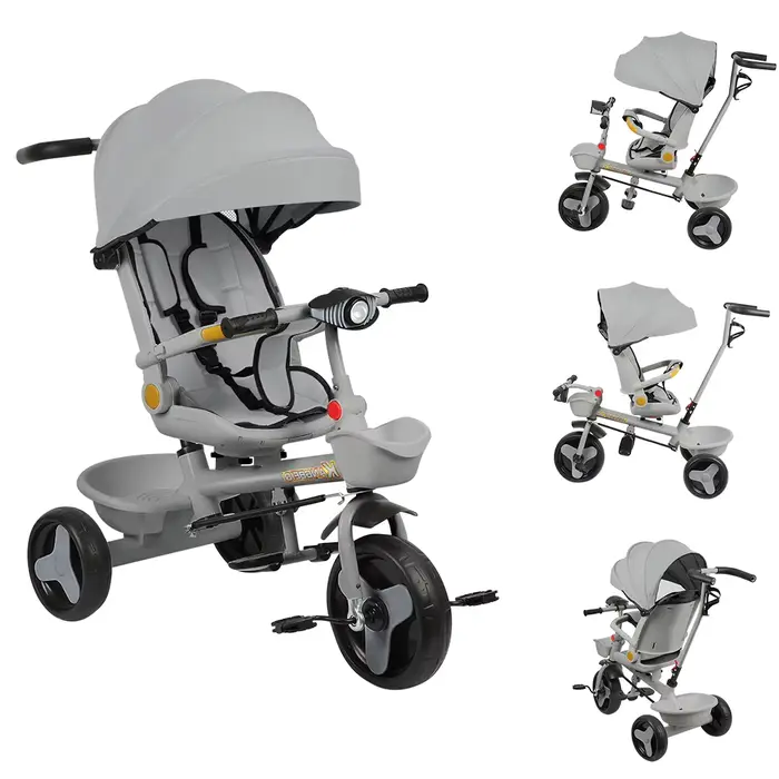 Tricycle bébé 3-en-1 - Simple et spacieux - Confortable et sûr - Convient aux enfants de 9 mois à 5 
