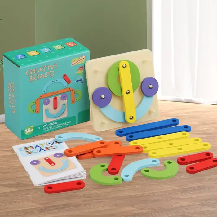 Jeu Montessori, jouet créatif graphique géométrique, panneau perforé, Puzzle, jouets éducatifs d'enf