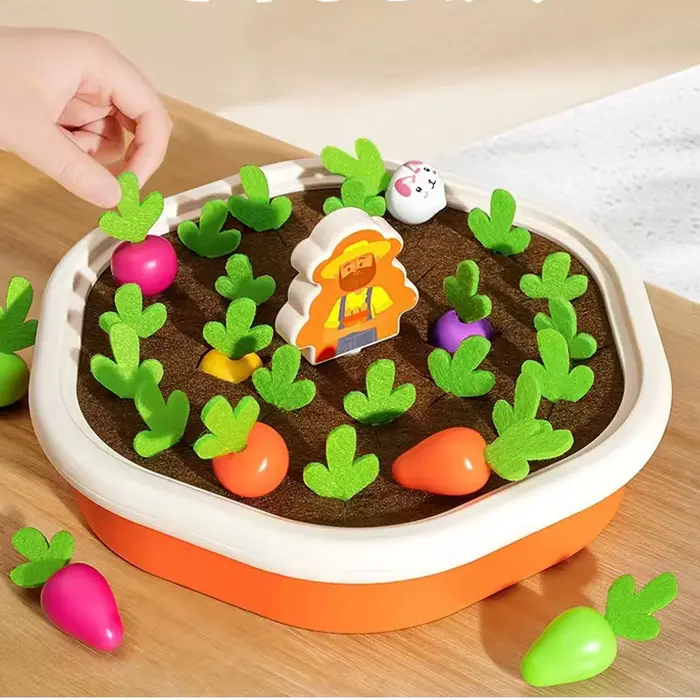 Jouets Montessori pour bébés, jouets éducatifs de forme colorée, ensemble de traction de carottes, j
