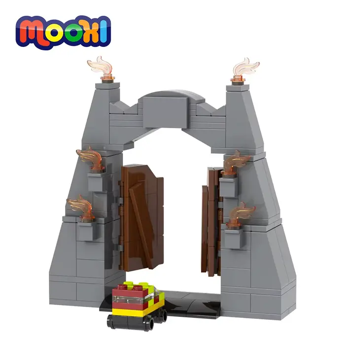MOOXI MOC Jurassic Park scène porte modèle dinosaure bricolage blocs de construction jouet Collection affichage cadeaux de noël pour enfants adultes
