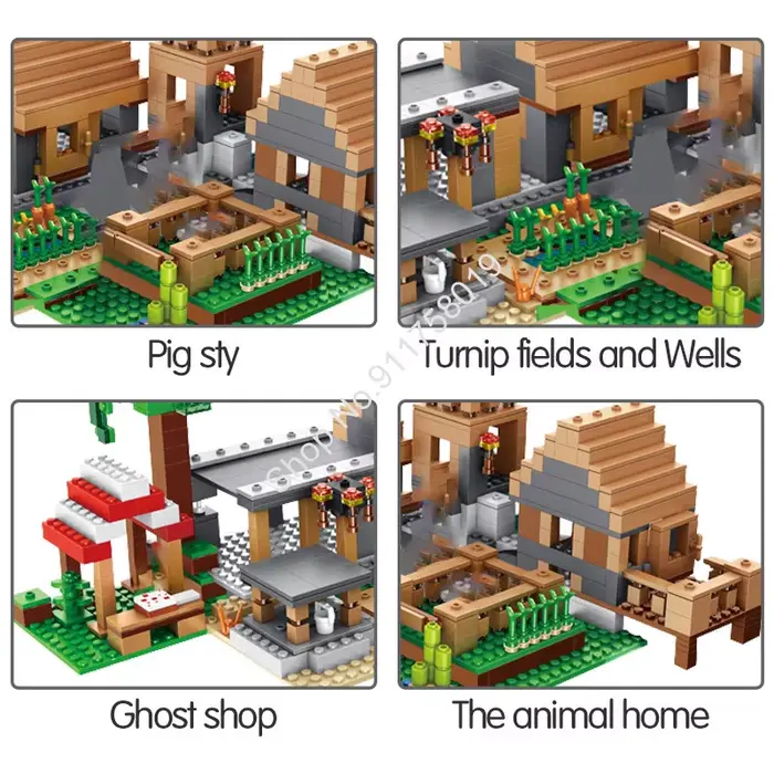 Hot Toys The Farm Cottage Minecraftinglys Building Blocks Mountain Cave My World Village Tree House With Elevator Bricks