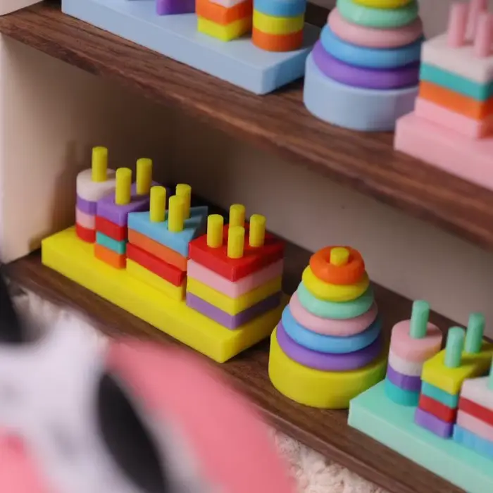 1 ensemble de Micro scène de décoration Miniature pour maison de poupée, petit seau en bois, blocs d'assemblage, modèle pour accessoires de poupée