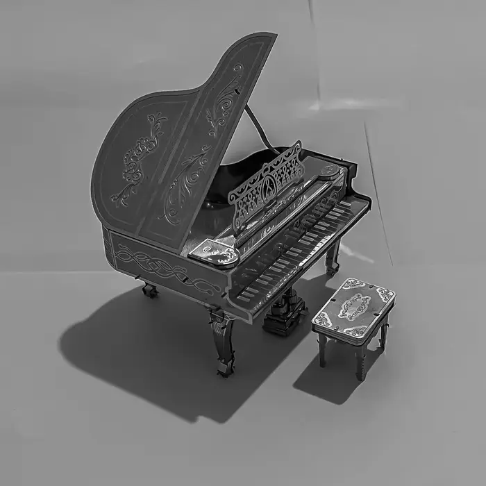 Puzzle en métal 3D pour enfants, kit de modèles de piano, puzzle découpé au laser, jouet de bricolag