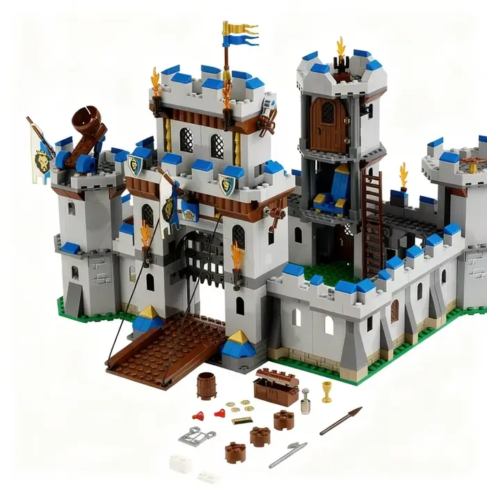 Chateau royal medieval europeen 1003 pieces diy blocs construction cadeau anniversaire occasions speciales