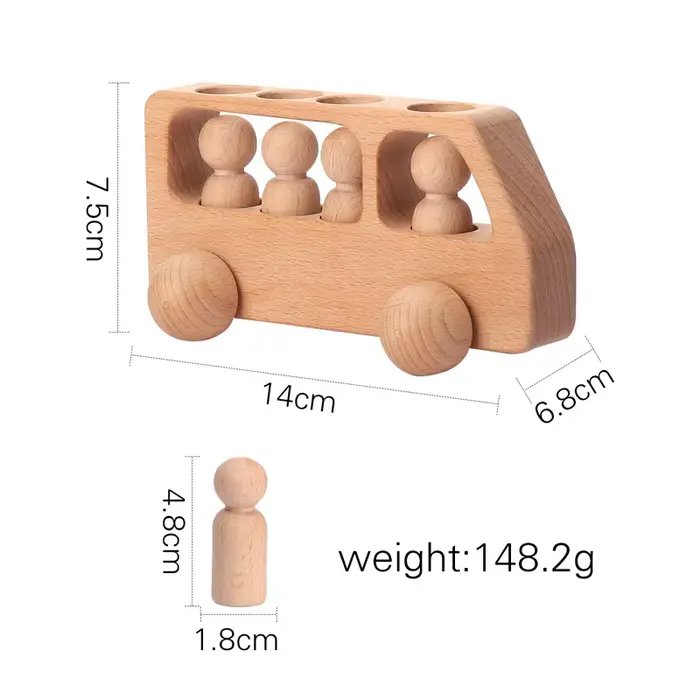 Jouets de voiture en bois de hêtre, blocs de Bus, jeux Montessori, jouets éducatifs pour enfants, ca