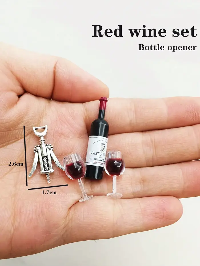Ensemble miniature de vin et champagne pour maison de poupée