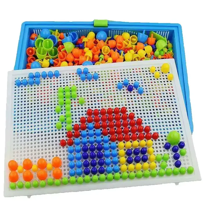 Puzzle 3D intelligent pour enfants, jouets pour enfants, plateau de jeu, perles d'ongles, salle plus