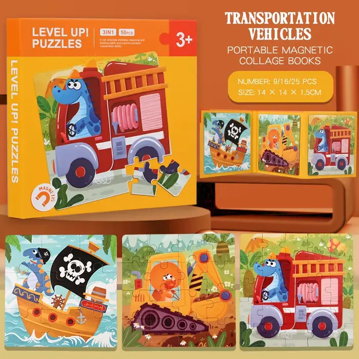 Nouveau jeu de Puzzle magnétique pour enfants bébé apprentissage précoce Animal fruits trafic Cognit
