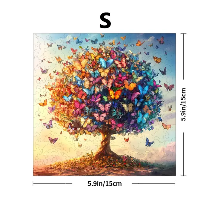 Puzzle en bois pour adultes de qualité supérieure |   Superbe œuvre d'art florale et papillon réalis