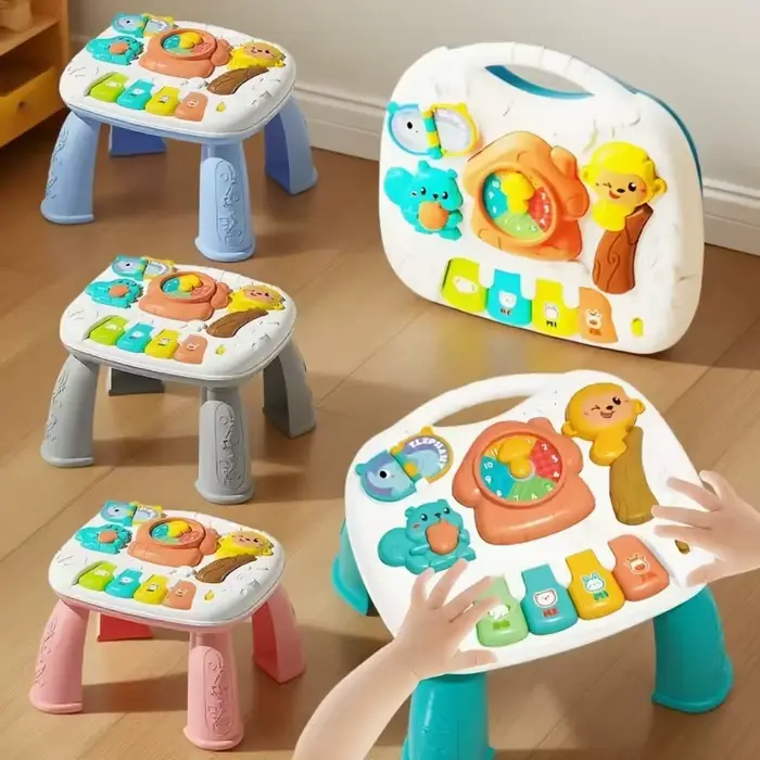 Table d'activités musicale pour bébé clavier piano volant lumières sons centre d'activités nourrissons tout-petits développement éducatif jouet interactif occasions spéciales