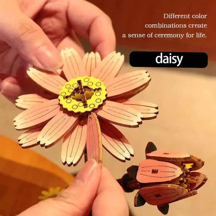 Puzzles en bois de fleurs 3D