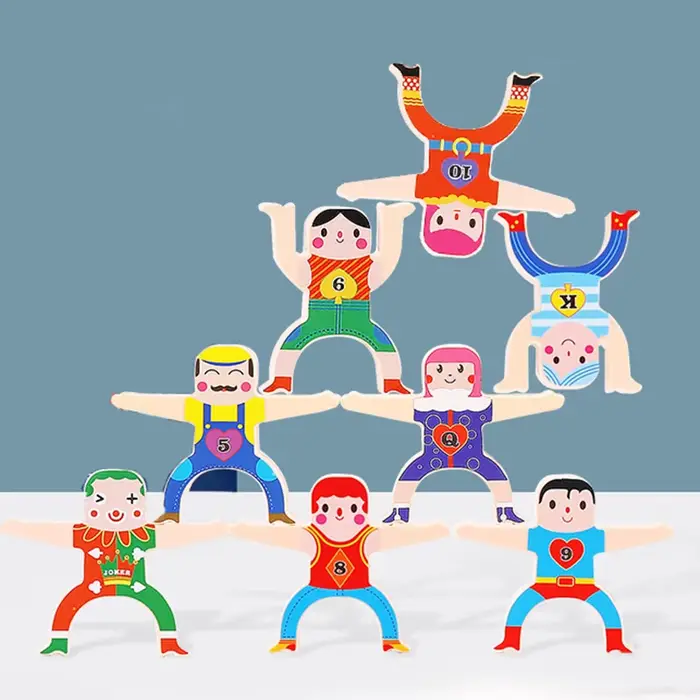 Jouets Montessori à monter soi-même, blocs de construction de poupée d'équilibre, planche à empiler, blocs hauts, jeux éducatifs précoces pour enfants
