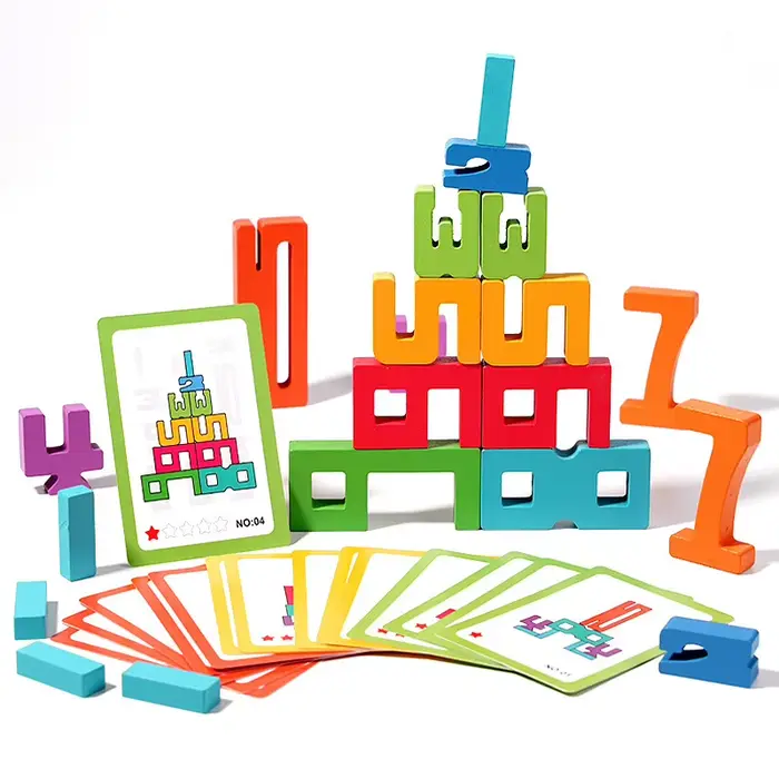 Blocs numériques en bois, bricolage, puzzle créatif, jouets à empiler, éducation précoce, jouets Mon