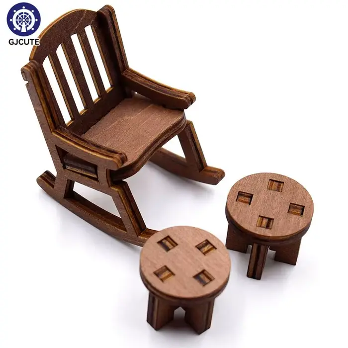 Mini table de parc l'inventaire pour enfants, tabouret banc, chaise à bascule, maison de poupées, ac