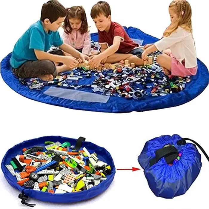 Sac de rangement de jouets Portable 1 pièce avec tapis de jeu, organisateur facile à nettoyer pour b