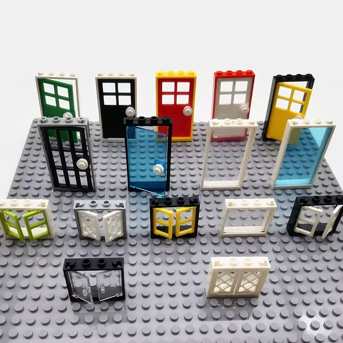 MOC maison portes fenêtres blocs de construction pièces ville amis blocs jouets compatibles blocs cl