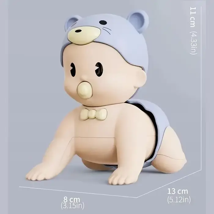 Jouet d'éveil pour bébé : Poupée électrique qui rampe, chante, marche et joue sur le ventre, avec mu