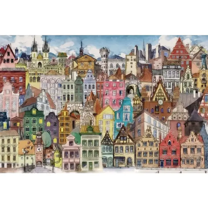 Puzzle de 1000 pièces, bâtiments de ville, décoration de la maison, jeu pour adultes, puzzle amusant