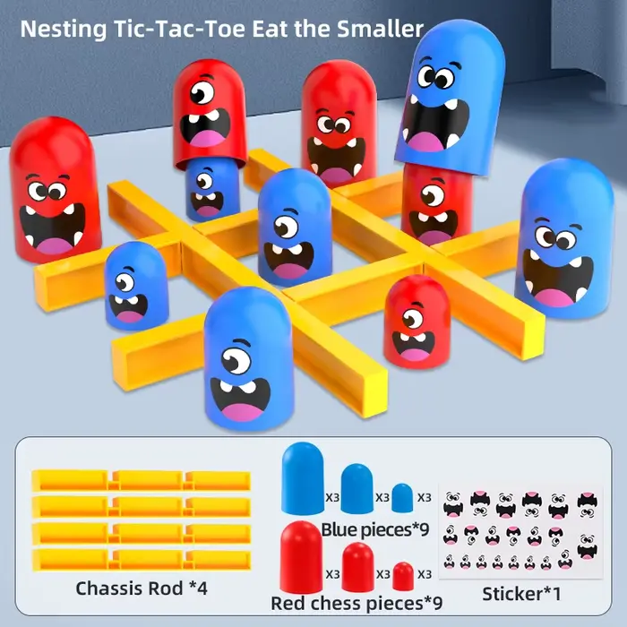 KNYYSECQ Jeu de Tic Tac Toe Populaire, Jeu d'échecs Jingzi, Poupée Mignonne Amusante, Jeu de Double 