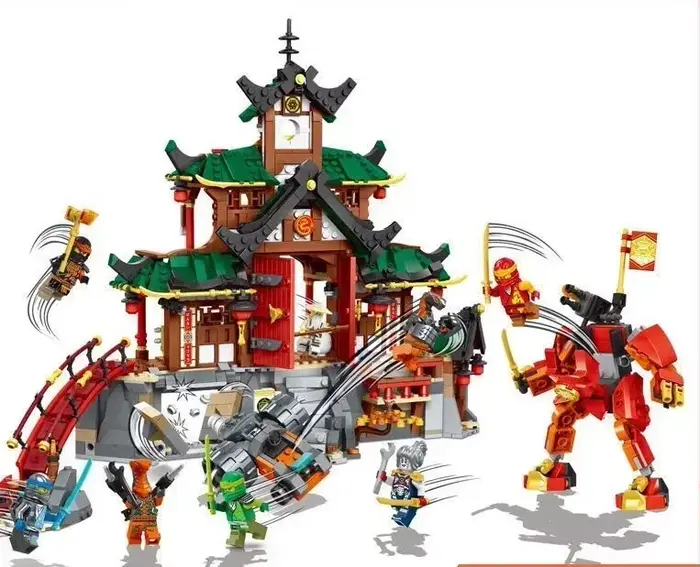 1394 pièces Shinobi – Jouets de construction de temple Dojo à 3 niveaux, compatibles avec les jouets