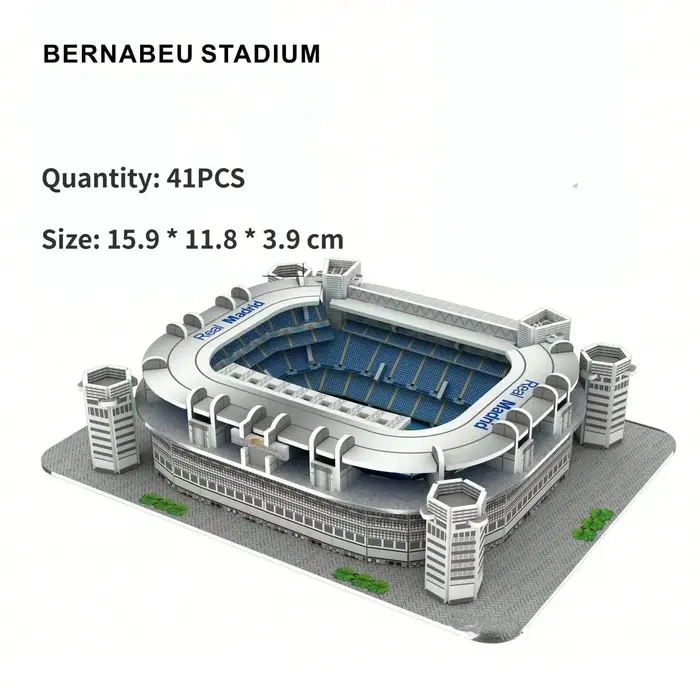 Puzzle en papier de terrain de football 3D, modèle de construction de stade, jouet, stade Sanago Ber