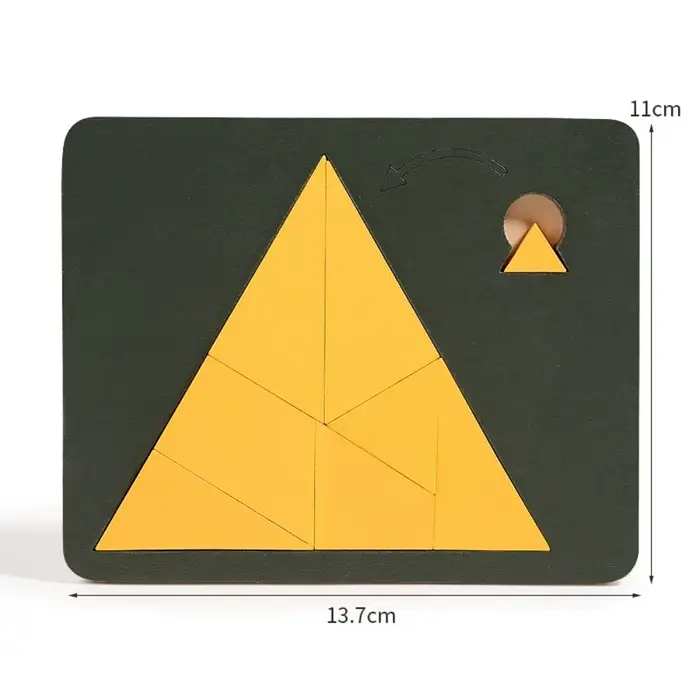 Puzzle Triangle de forme irrégulière, entraînement logique coloré, bloc en bois, jeu de casse-tête T