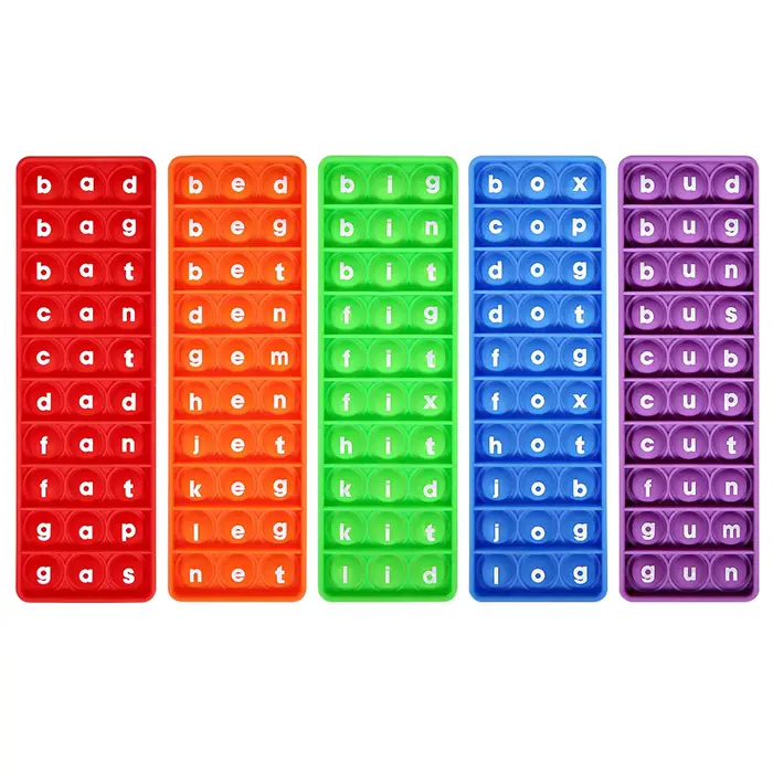 5 pièces mot 100 CVC mots jeux jouets, jouets d'apprentissage phonique Fidget, apprendre à lire ress