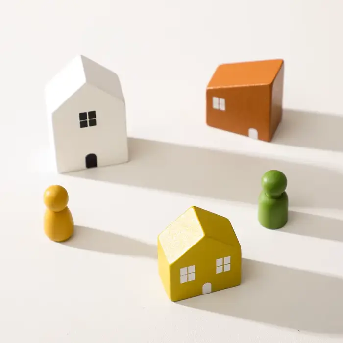 Bloc de maison de construction en bois, ornements de forêt, jouet arbre de noël pour enfants, jouet