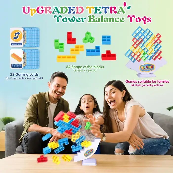 Jeu de blocs d'empilage Tetra Tower Balance