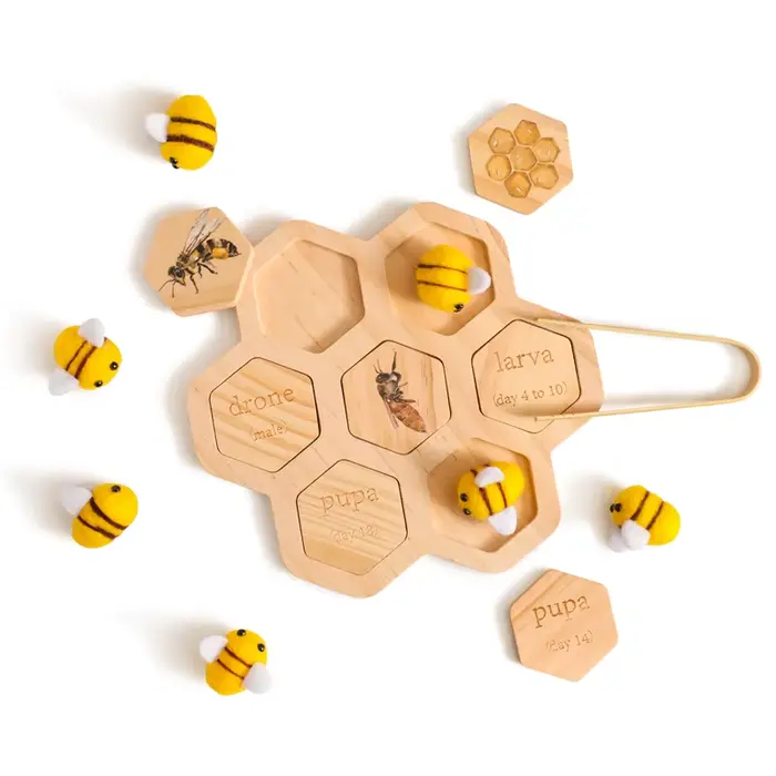 Puzzle en bois abeille jouets Montessori jouets pour bébé motricité Fine jouet bébé 0 12 mois jeux a