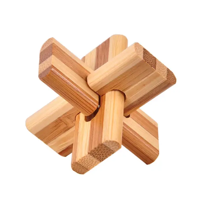 Jouets éducatifs en bois de bambou pour enfants, puzzle 3D, jeu pour adultes, déverrouillage, jouets