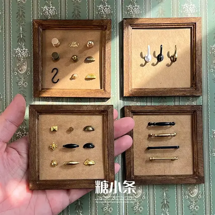 6 pièces 1:12 1:6 Mini poignées bricolage maison de poupée tiroir armoire porte poignée meubles bout