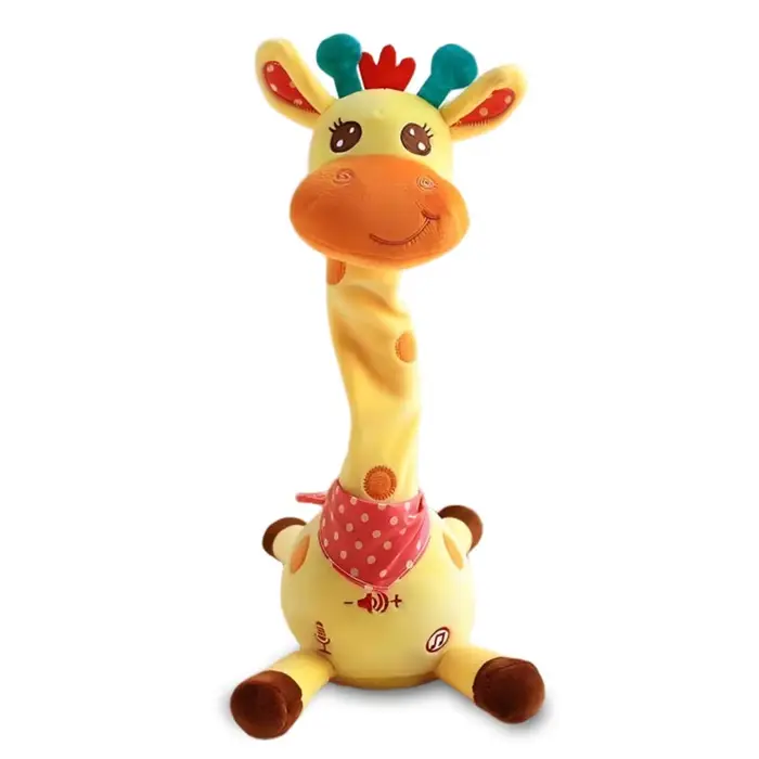 Jouet girafe parlant dansant mignon, répétitif de ce que vous dit avec 10 chansons, Volume réglable,