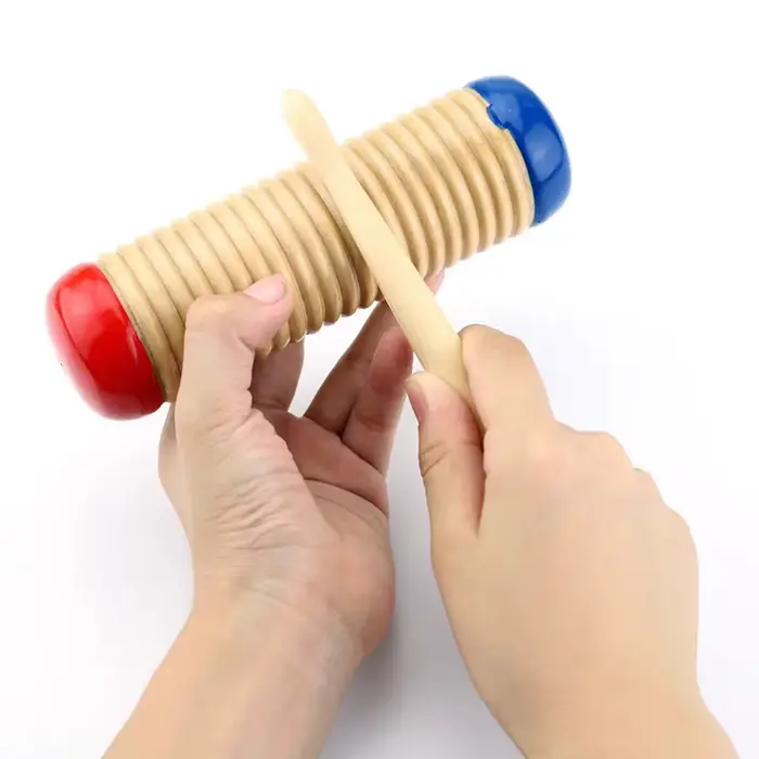 Jouets musicaux en bois Guiro et grattoir Instrument de percussion Cadeaux de fête