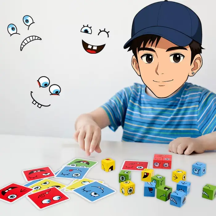 Jeu de table de blocs d'expressions à changer