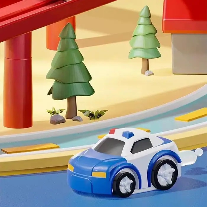 Jeu de voiture sur rail de course en plastique pour enfants développement moteur et imagination 14 ans et plus