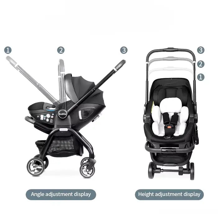 STOCK ue 3IN1 bébé poussette Portable enfant siège de voiture de luxe pliable multi-fonctionnel land