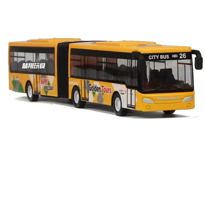 2 chariots modèle de Bus Public jouet de voiture lumineuse, carrosserie en alliage, jouets pour enfa