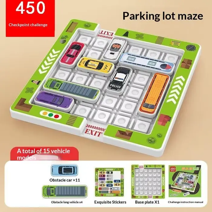 1 ensemble de jouets de parking avec véhicules mobiles et labyrinthe, jeu de puzzle éducatif pour en