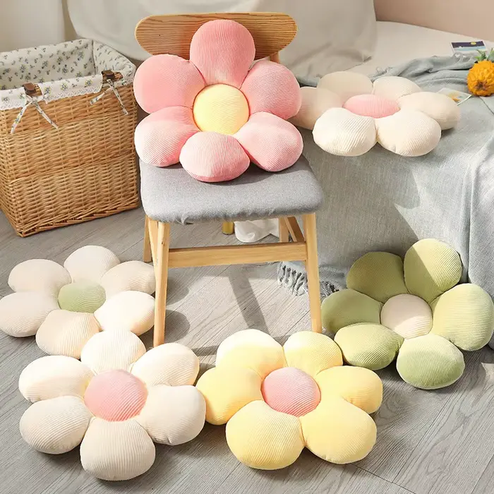 35CM Fleurs Colorées En Peluche Oreiller Plante Pétale Coussin En Peluche Jouets pour Filles Bébé Dé