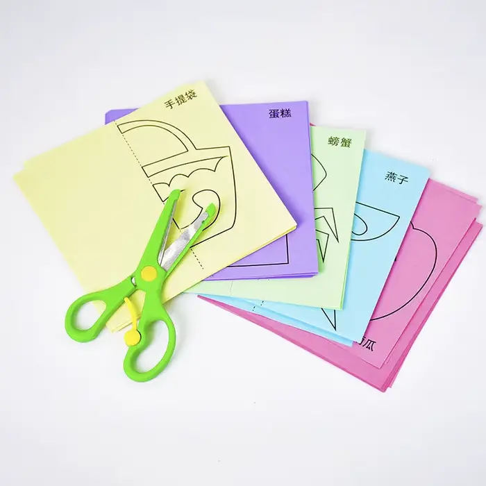 96 pièces enfants dessin animé bricolage coloré papier coupe pliant jouets enfants artisanat Animal 