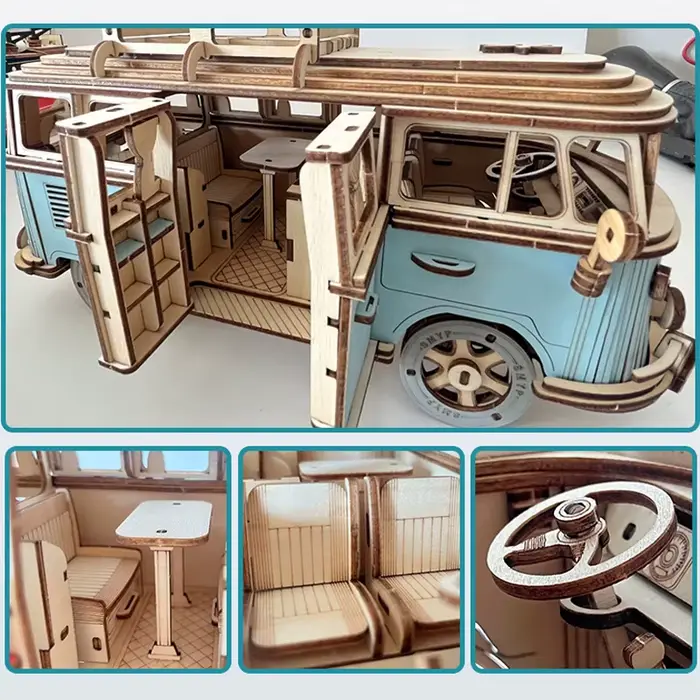 Puzzle de voiture en bois 3D