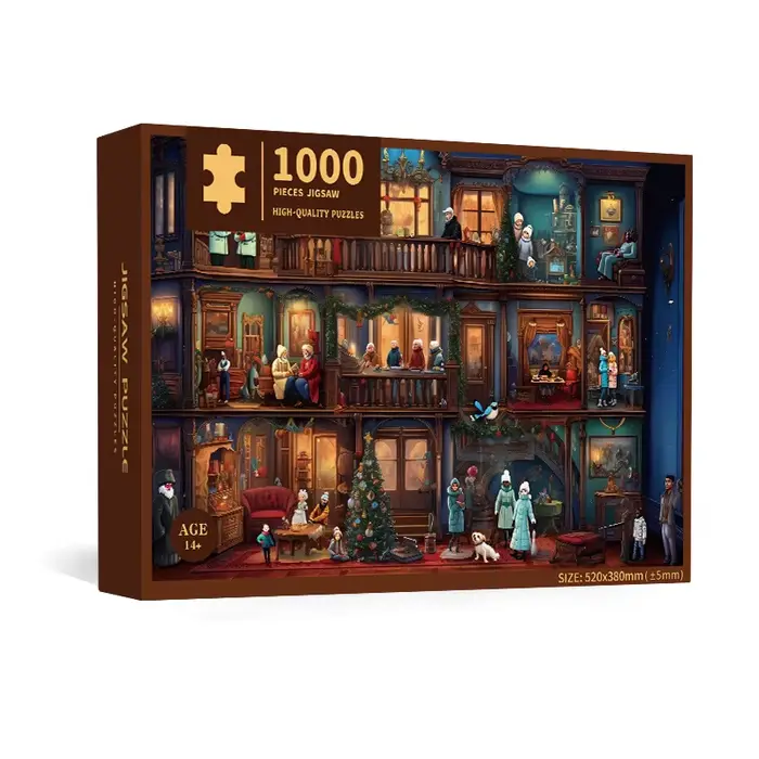 Puzzle de Carte Blanche Série Bricolage de Noël Kit de Décoration Personnalisable pour Garçons et Filles Occasions Spéciales