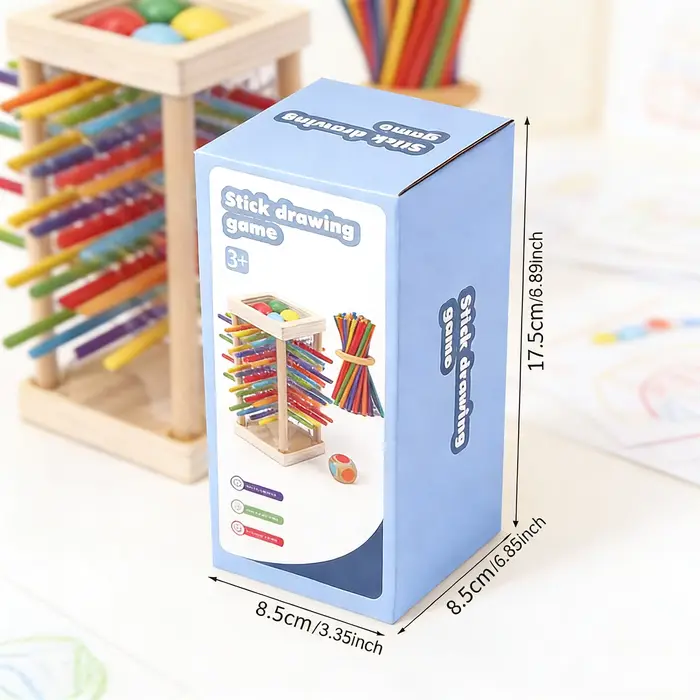Jouet de traction de bâton en bois lisse et poli pour tout-petits, bois résistant aux fissures, jeu de bâton coloré avec boules de dés, apprentissage par le jeu, coordination œil-main, motricité fine, activités physiques, occasions spéciales, cadeaux de naissance, anniversaires