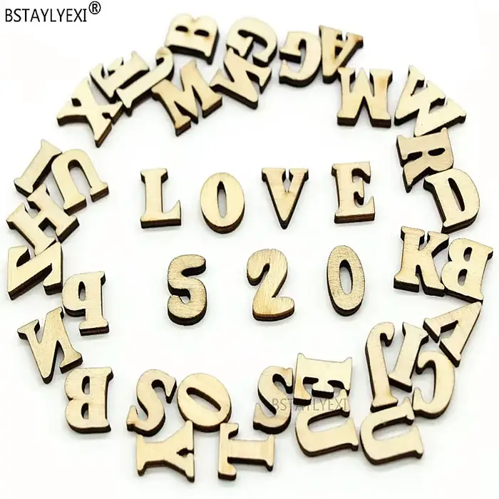 Décoration murale en bois 208 pièces lettres et chiffres BSTAYLYEXI pour maison et jardin lettres et chiffres en bois artisanat d'art décoration intérieure lettres et chiffres en bois pour personnaliser lettres et chiffres en bois pour décoration de maison