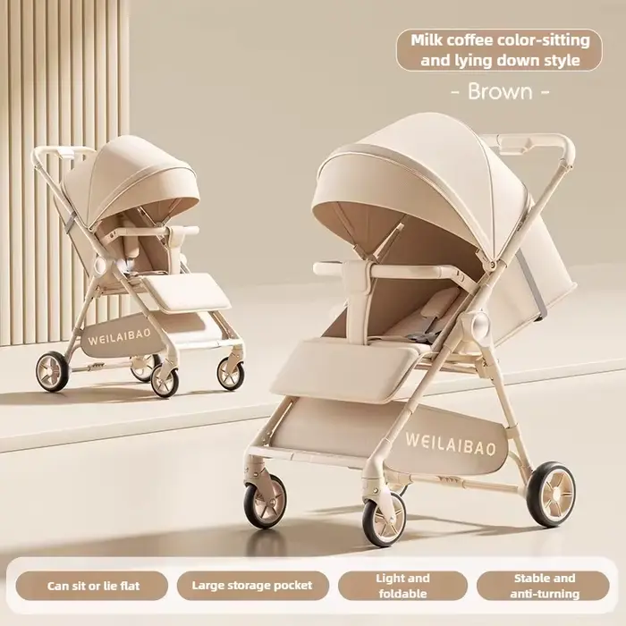 Poussette de voyage légère pour bébé, artefact de poche pliable, parapluie pour bébé, bidirectionnel