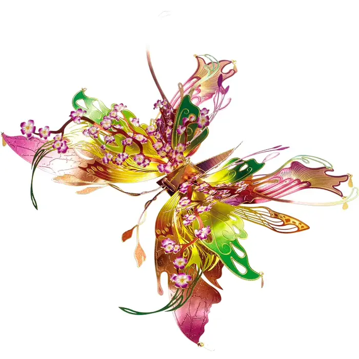 Microworld-Puzzle en métal 3D pour filles, kits de construction de modèles de papillon de bénédictio