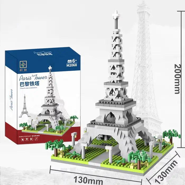Blocs de construction tour Eiffel Paris, série de blocs de construction à microparticules pour garço