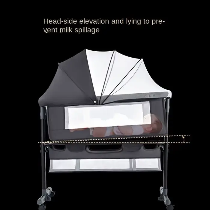 Moustiquaire multifonctionnelle pour berceau de bébé, grand sac de rangement, lit réglable en hauteu